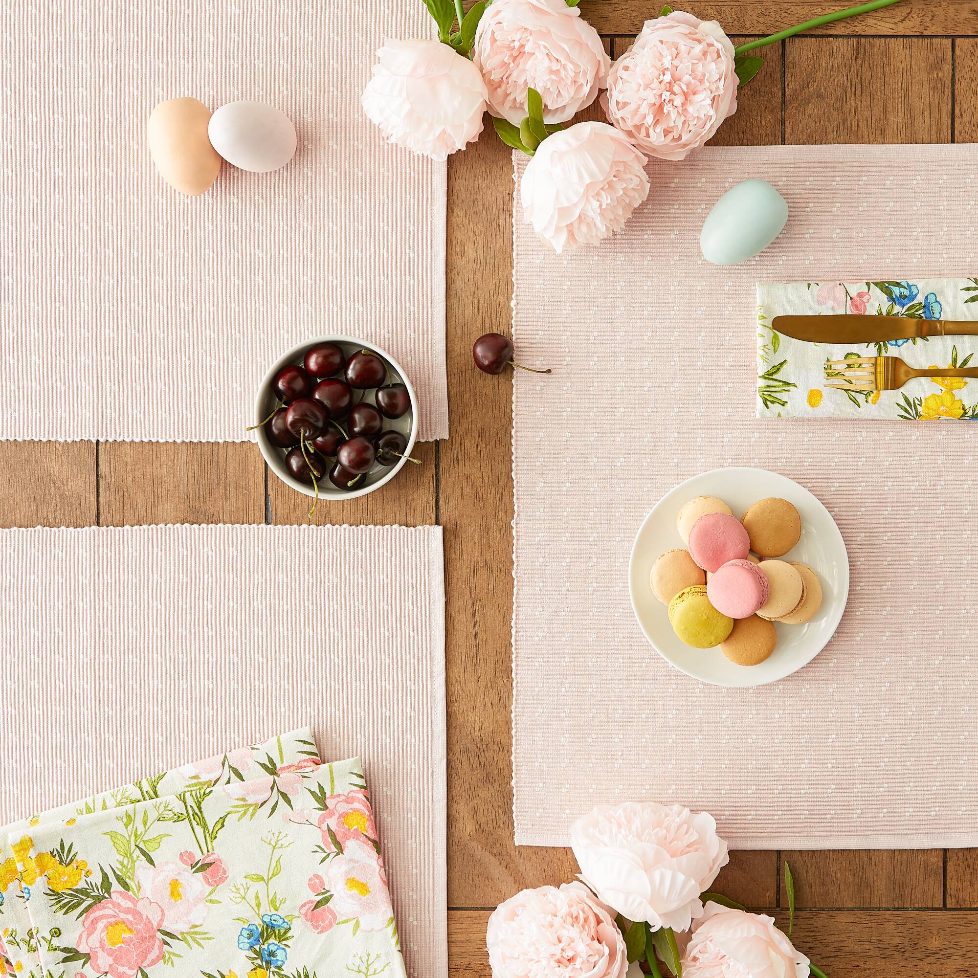 DII® Chintz Rose Dobby Dots Rib Placemat (Set of 6)